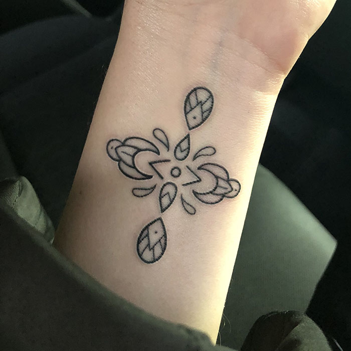 Unique mindfulness symbol tattoo interpretation