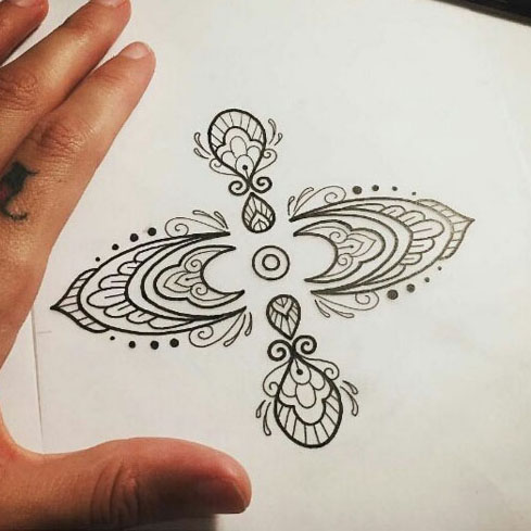 Drawing of a mindfulness symbol tattoo interpretation